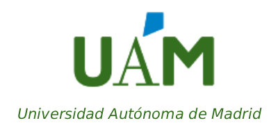 Logotipo de la Universidad Autónoma de Madrid (UAM) sobre fondo transparente.